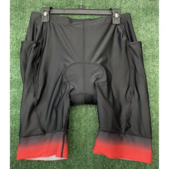 QUALIDYNE Padded Bicycle Cycling Shorts Mens Transpirability Red Black Size 2XL - Picture 1 of 12